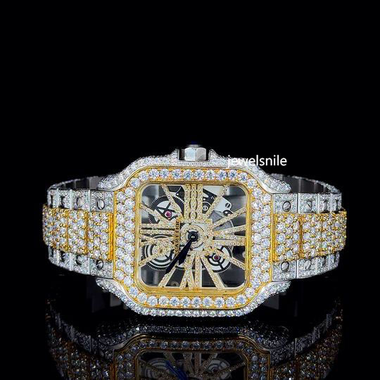 Iconic Hip Hop Iced Out skeleton Moissanite Diamond Watch