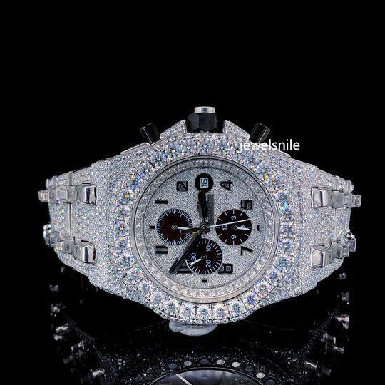 Uniquely Crafted White Gold Fully Iced Out Vvs Diamond Watch