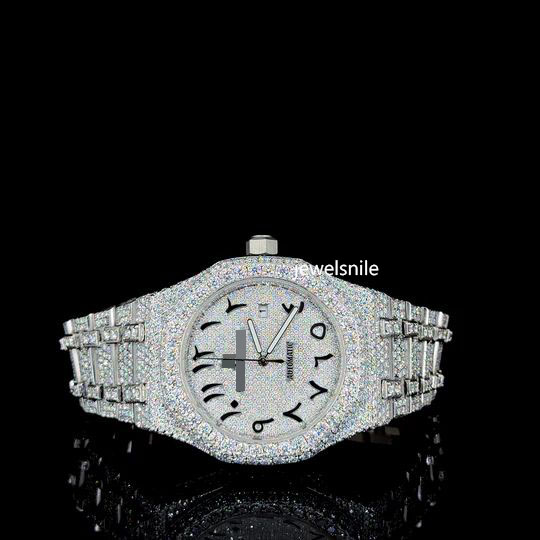 Magnificent Iced Out Bust Down Moissanite arabic Diamond Watch| Customized