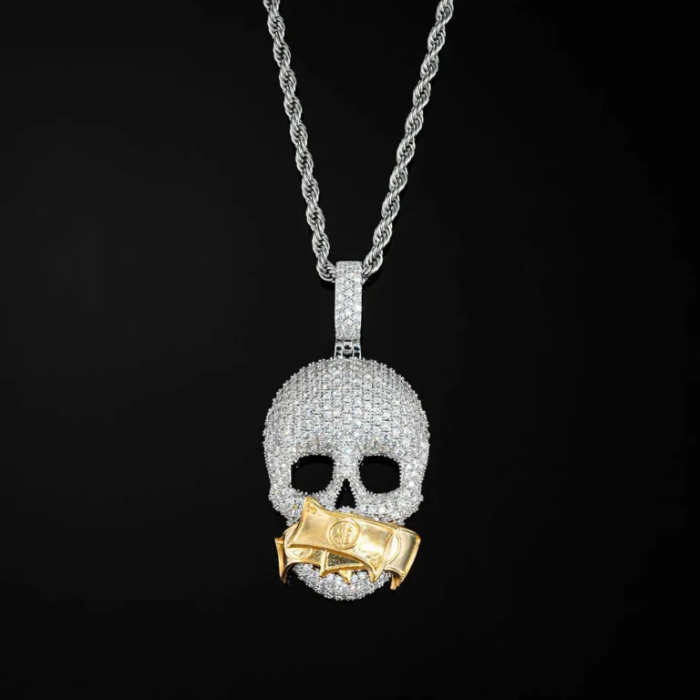 Custom silver plated Pendant with Iced Out Diamonds