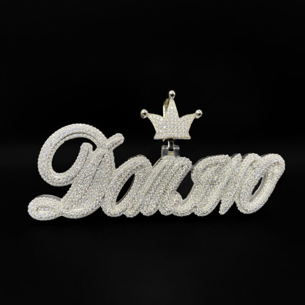 Fully Iced Out Custom Hip Hop Silver Bust Down Moissanite Pendant