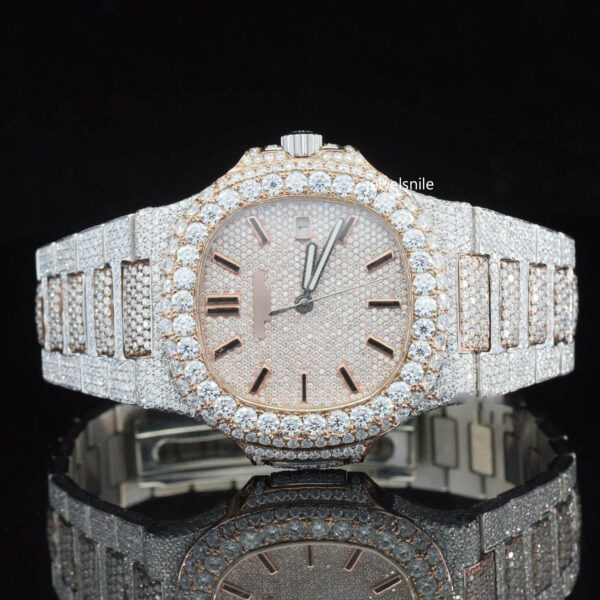 Elegant Moissanite Diamond Iced Out And Automatic Wrist Watch