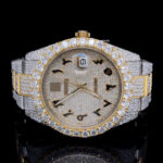 Fabulous arbic dial Yellow Gold bust down Watch for men