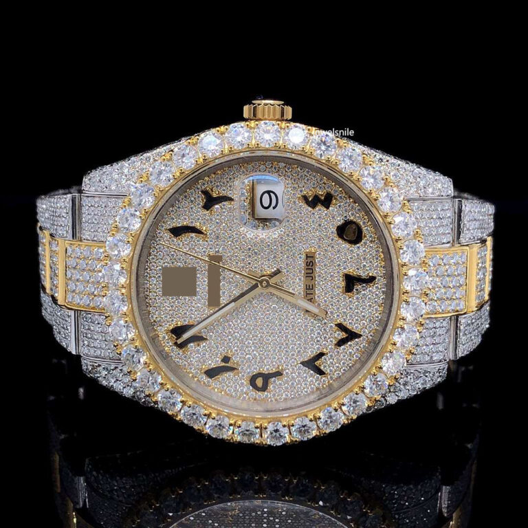 Fabulous arbic dial Yellow Gold bust down Watch for men