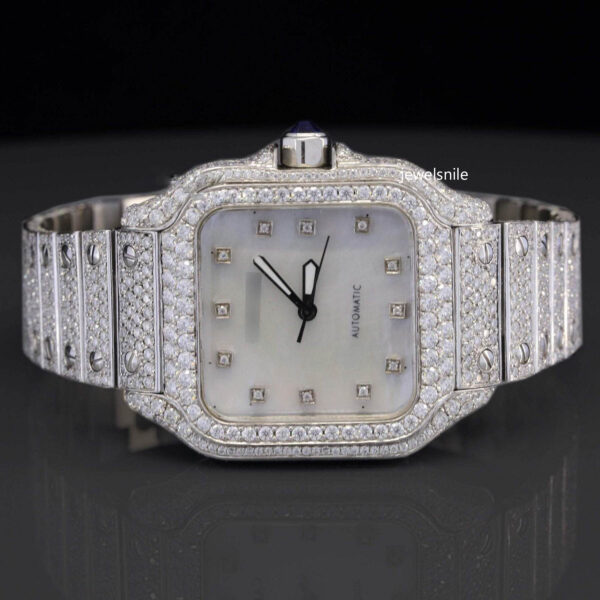 Amazing White face Iced Out Moissanite Watch for Men and Women