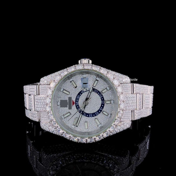 Fabulous White gold Dial Moissanite Diamond Watch