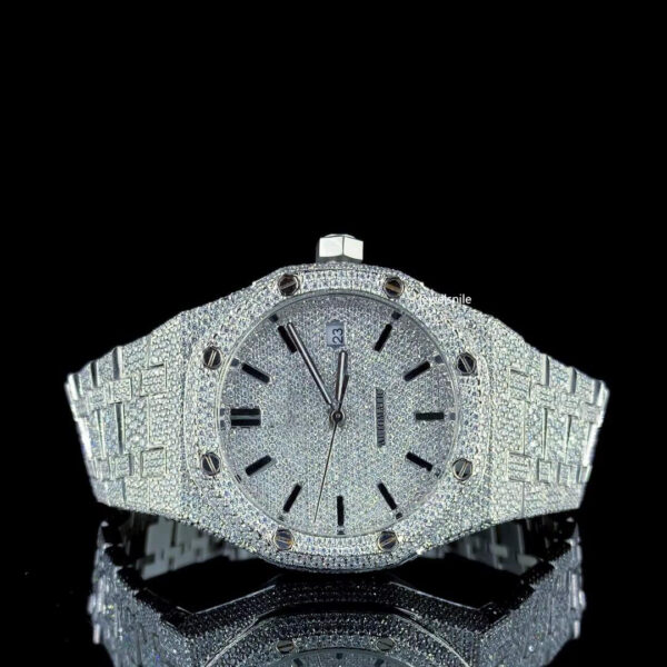 Classic Moissanite Diamond Iced Out Bust Down Automatic Watch