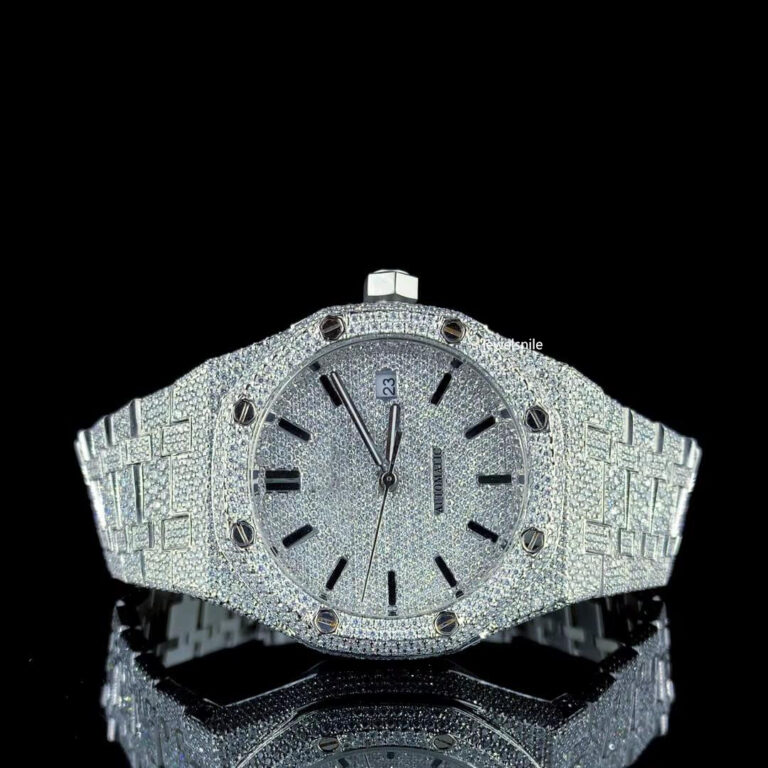 Classic Moissanite Diamond Iced Out Bust Down Automatic Watch