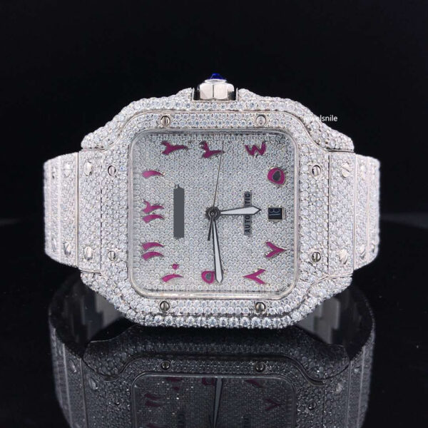 Iced out moissanite diamond watch