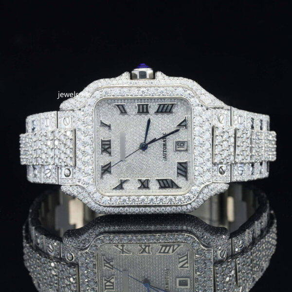 Awesome Iced Out white dial For Men Sapphire Crystal Glass