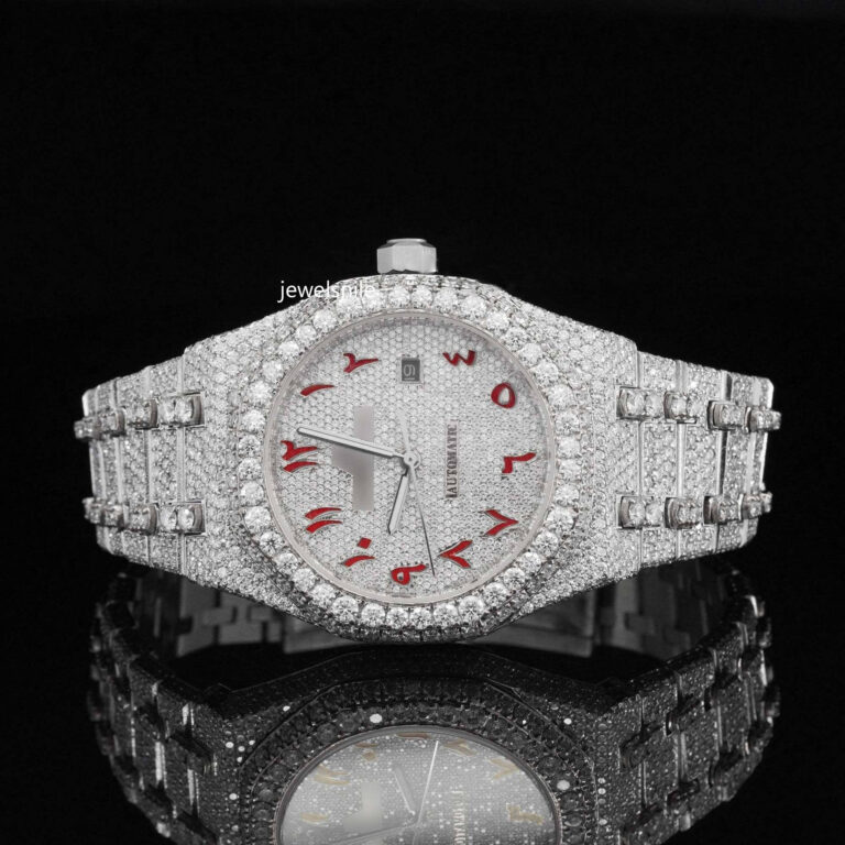 Japan Automatic  Iced Out Analog Moissanite Watch