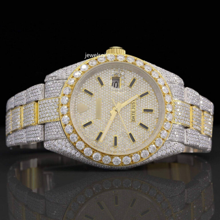 Elegant Moissanite Diamond Iced Out And Automatic Watch