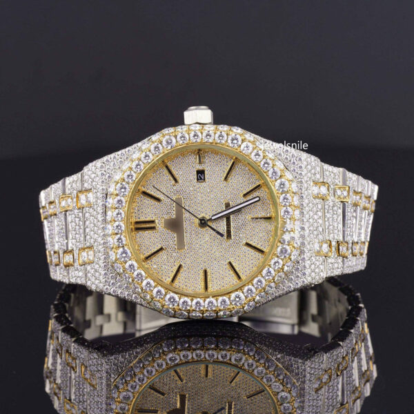 Japan Automatic Fabulous Iced Out Analog Moissanite Watch