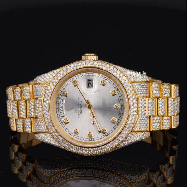 Fantastic Fully iced Out Moissanite Watch Automatic
