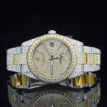 Full Swiss ETA Two Tone Moissanite Watch For Men