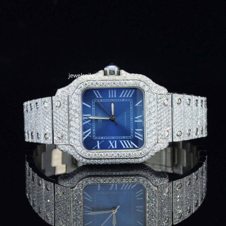 Exotic Fancy Roman Number Moissanite Diamond Dial Watch