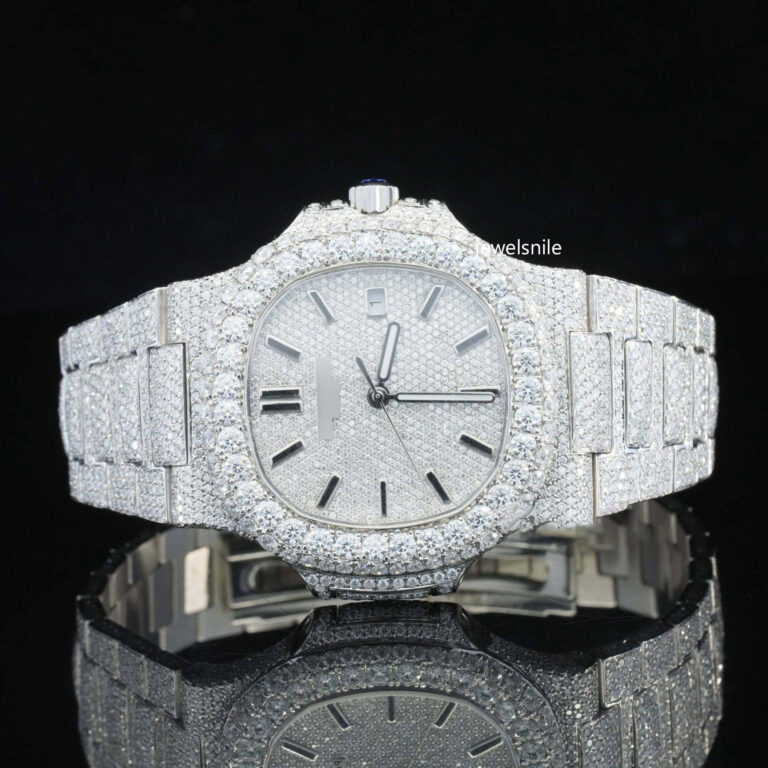 Stylish white diamond Moissanite  Watch