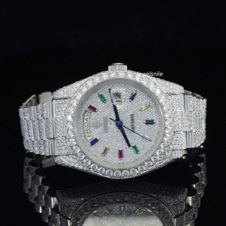 Iced Out Moissanite Diamond Watch For Men