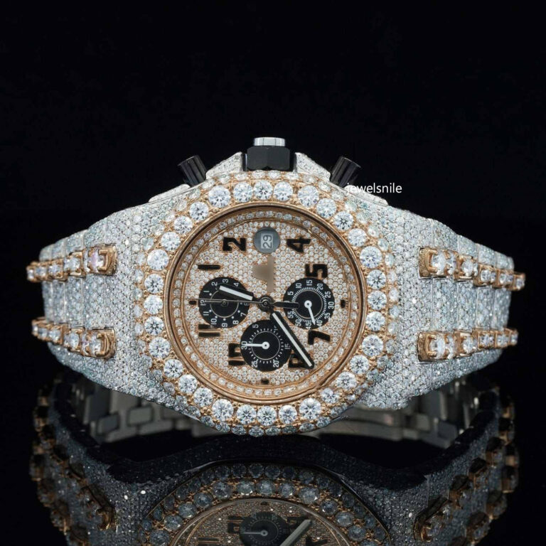 Uniquely Crafted Two Tone Fully Iced Out watch