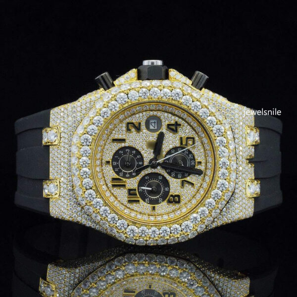 Fabulous Moissanite Watch Iced Out Automatic Wrist Watch For Men