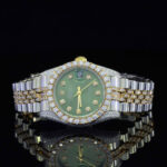 Luxurious Moissanite Automatic Movement Two Tone Watch For Women