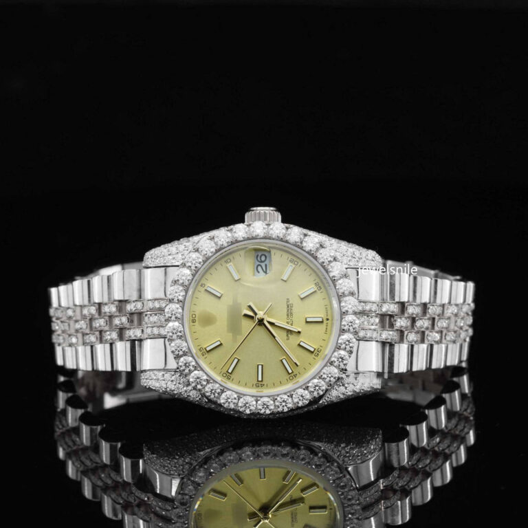 Moissanite Diamond Iced Out Fully Automatic Business Watch For Women
