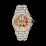 Luxurious Fully Iced Out Moissanite Dial Bust Down Automatic Watch