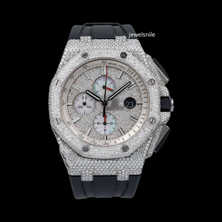 Japan Automatic Fabulous Iced Out Analog Moissanite Watch