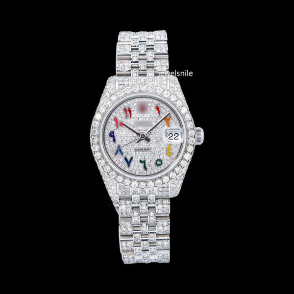 Rainbow arabic Number Fully Automatic Moissanite Watch