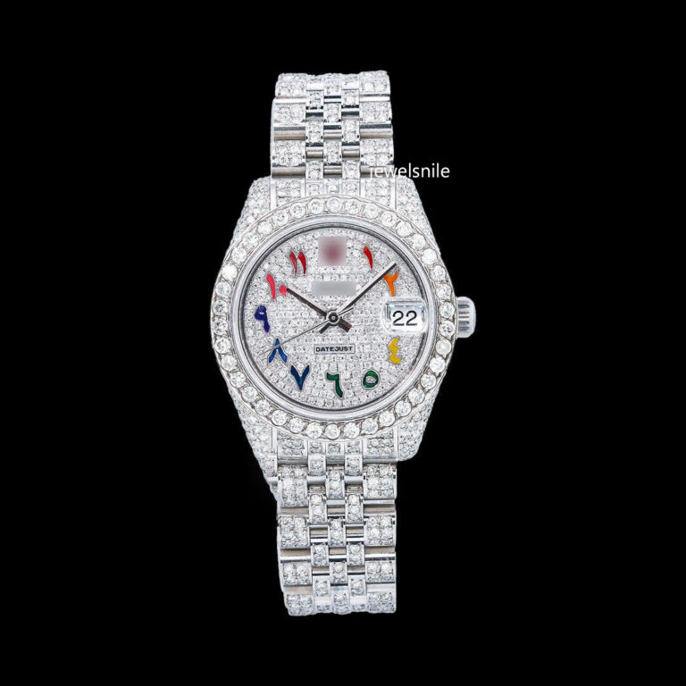 Rainbow arabic Number Fully Automatic Moissanite Watch