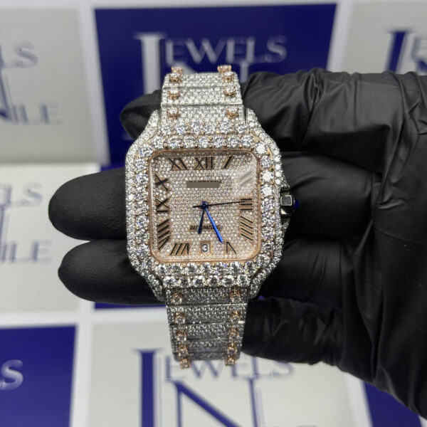 Fully Iced out and Bust down Moissanite Diamond watch for Men