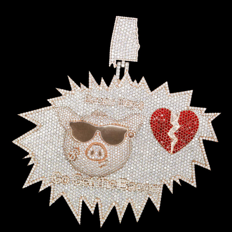 Custom Iced Out moissanite silver plated Hip Hop Pendant with Chain