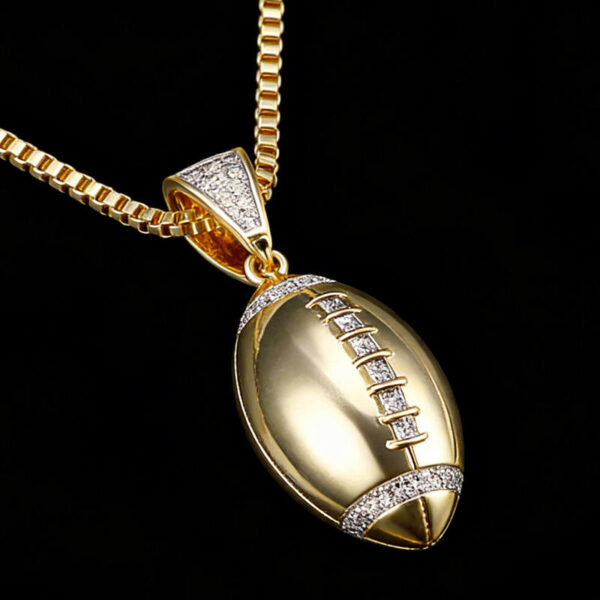 The Iced Sports Bling Blowing up Football moissanite silver Pendant
