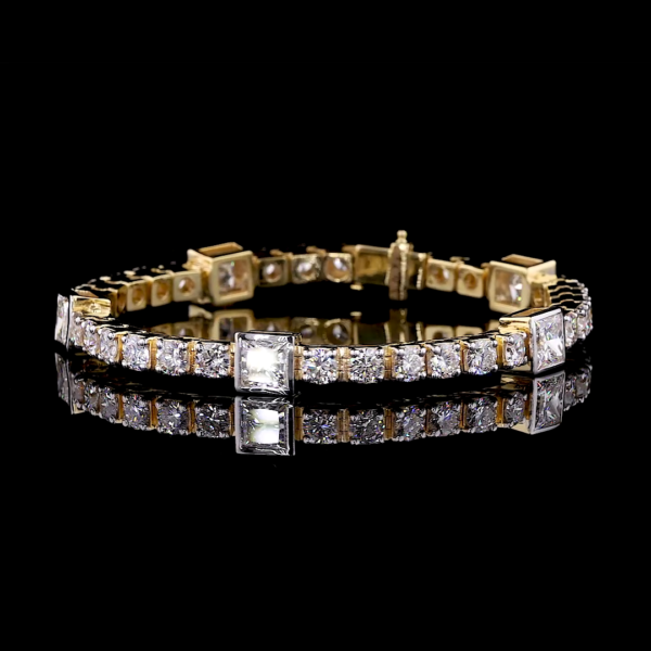 Unique Two-Tone Lab Grown Diamond Tennis Bracelet