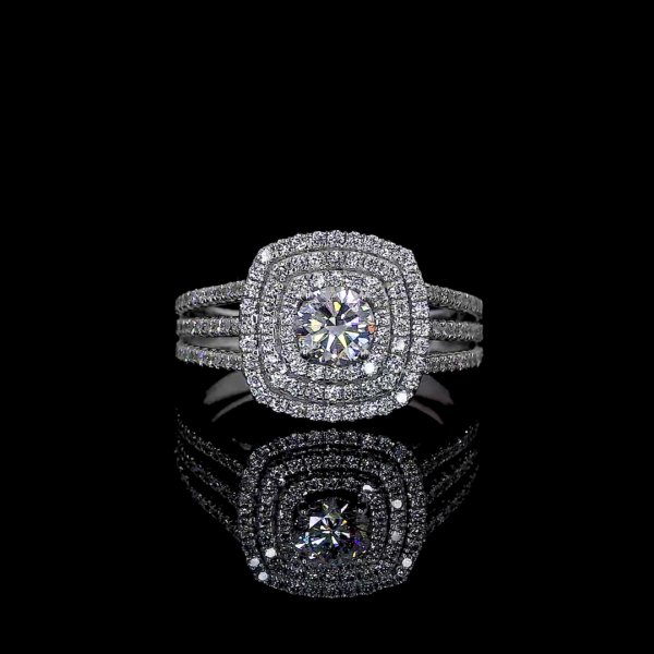 Solid Gold Engagement Ring Cut Lab Grown Diamond Beautiful Diamond Rings for Women