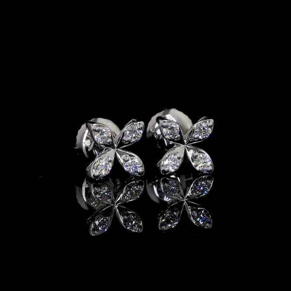moissanite Diamond Anniversary butterfly Stud Earrings