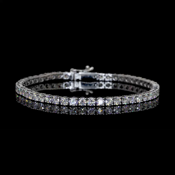 White Gold vvs clarity moisssanite Diamond Princess Cut Tennis Bracelet