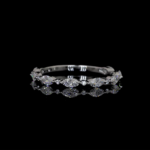 White Gold Wedding Band Ring with VVS Clarity Marquise and round Lab Diamond