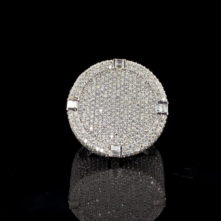 Moissanite Iced Out Hip Hop Ring Silver Yellow Gold Plated Luxury