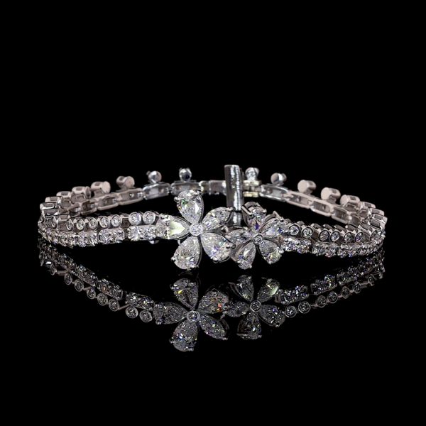 Beauty vvs clarity moissanite diamond Floral Cluster Bracelet