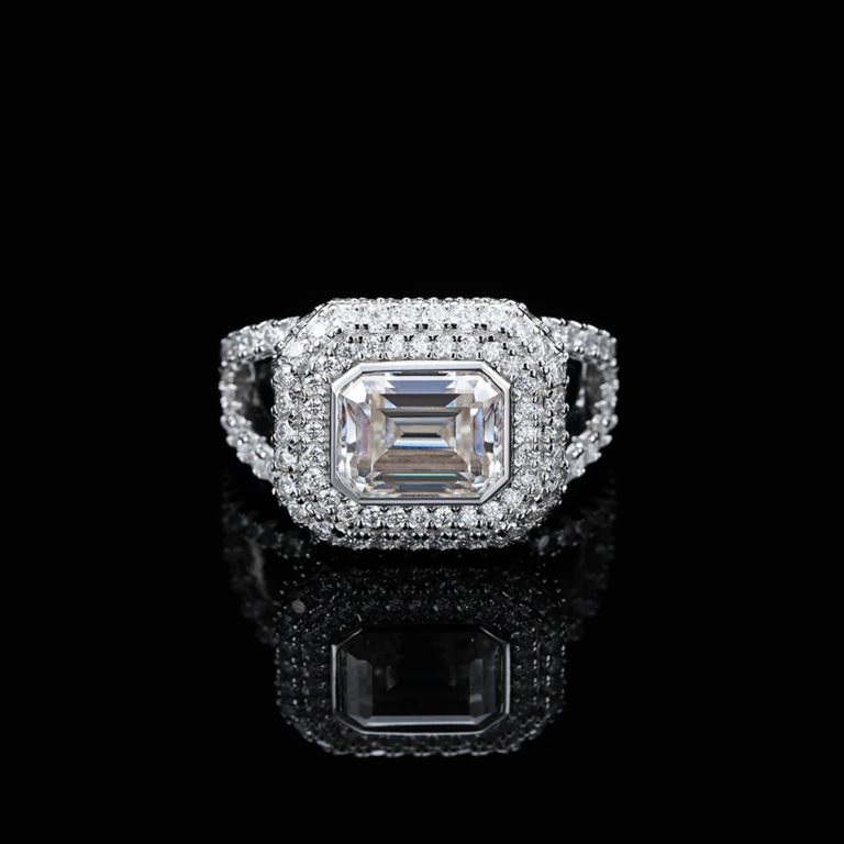 custom iced out Moissanite diamond Bling Ring
