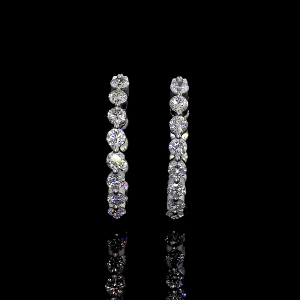 Custom Full Hoop Diamond Stud Jewelry Womens Earrings
