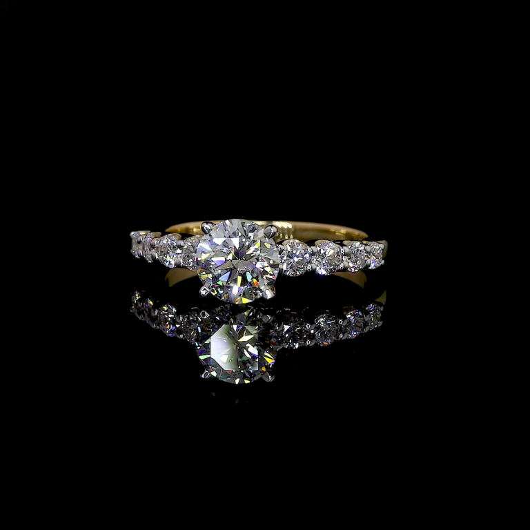 Hip Hop mossanite Yellow Gold diamond Ring for women