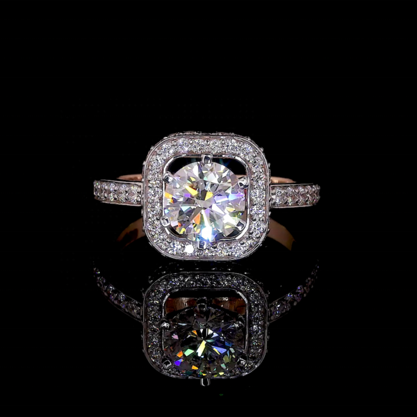 Women's Floral Wedding Band Gold Diamond Ring Elegant Wedding Diamond Jewelry