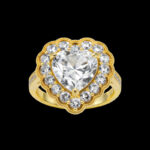 Heart-Shaped 925 Sterling Silver Moissanite Diamond Ring
