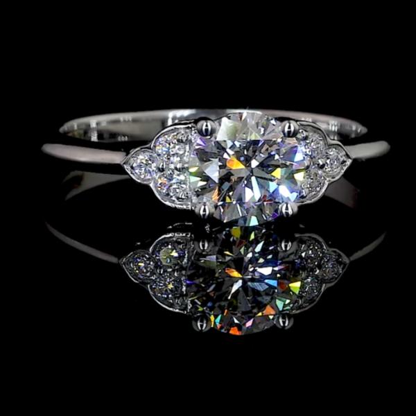 Simple Style Three Stone Engagement Rings