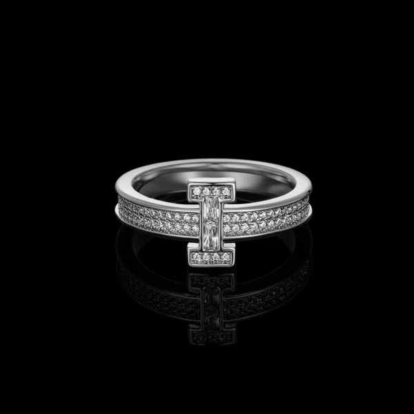 High Shine Iced Out Rapper Ring  Silver Plated Moissanite Engagement Wedding Ring