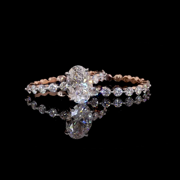 Twisted Pave Band Engagement Women's in Rose Gold Ring