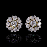 Gold Diamond Cluster Stud with durable luxury and premium design Earring