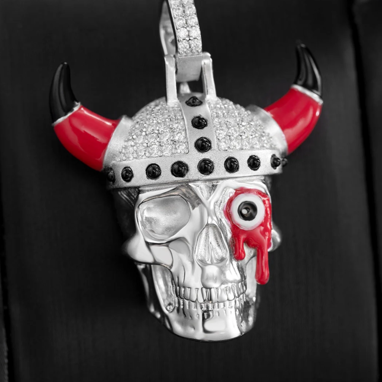 Iced Out Pendant with Diamonds Silver Plated Hip Hop Style